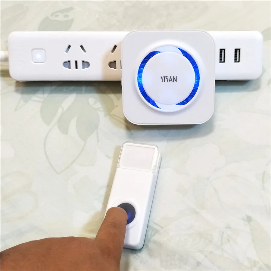 300M Remote Wireless Doorbell Waterproof Door bell US EU Plug 52 Melody 110DB 4 Volume WHITE 1 Button 3 Receiver 8