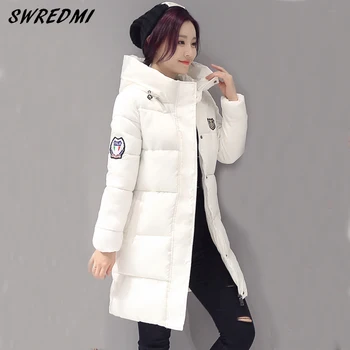 White Winter Coat Women 2017 Hot Sale Long Parka Fashion Students Slim Female Clothing Plus Size S-2XL Thick Jackets