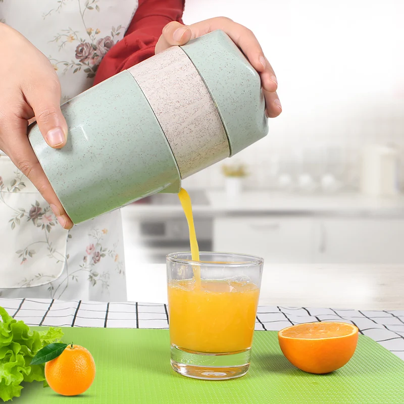 

1Pcs Citrus Juicer Manual Orange Lemon Lime Squeezer Lid Rotation Press Reamer with Strainer and Container (Mint Green)