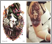 Body Art waterproof temporary tatoo for men and women princess portrait arm pattern large arm flash tattoo sticker LC2820