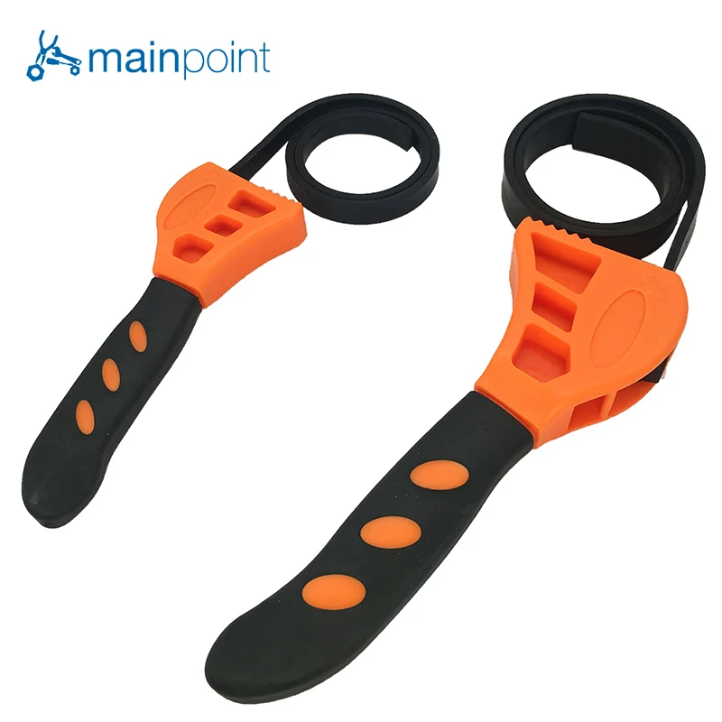 

Mainpoint 2Pcs Oil Filter Wrench Universal Belt Wrench Filter Spanner Bottle Opener Adjustable Black Rubber Strap Car Repair Set