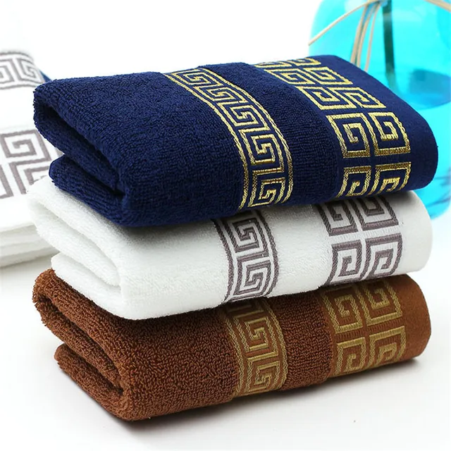 Bonenjoy Bath Towel 1 pc High Quality Embroidered Thick 100%cotton Solid Color Bath/Face Towel