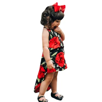 

Summer New Fashion Toddler Baby Girls Sleeveless Floral Print Backless Dress Clothes Dresses Wholesale Free Ship Z4