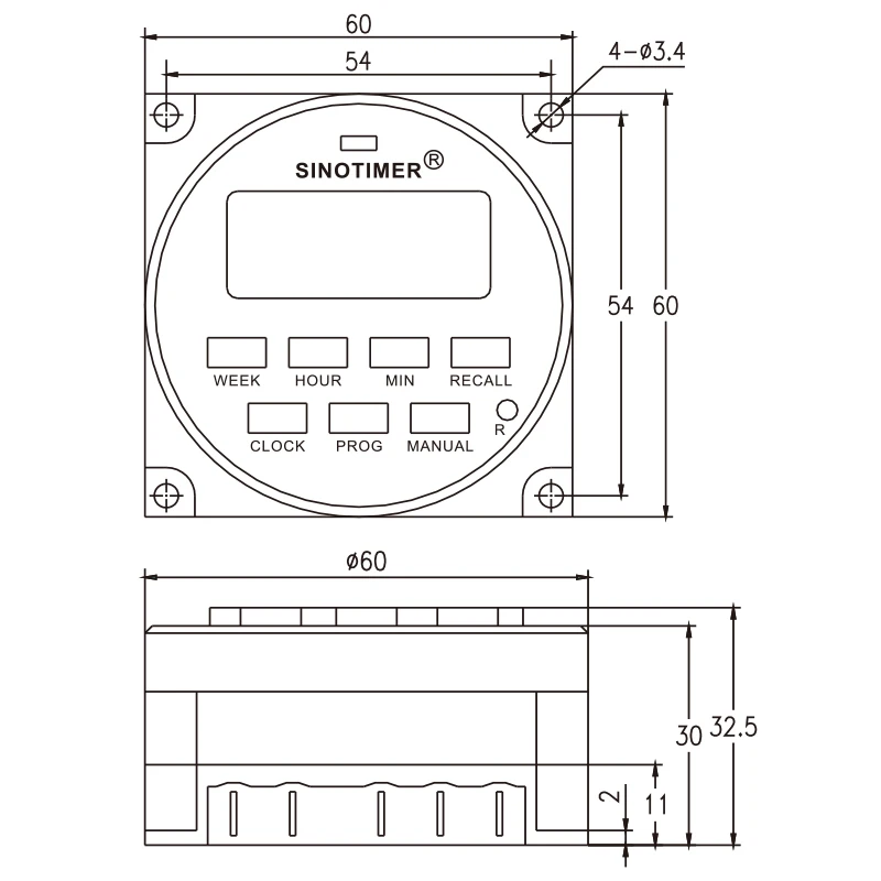 TM618H DC 12V 24V AC 110V 120V 220V 230V Выходное напряжение Цифровой программируемый таймер 7