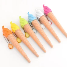 5 шт. креативная гелевая ручка для мороженого 0,5 мм черная чернильная игла для заправки наконечник милые ручки для детей подарок для детей школьные офисные принадлежности