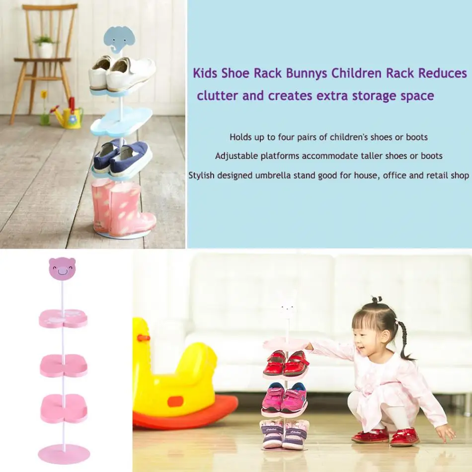 Details about   Children Cartoon Animal Pattern Shoe Rack Holder Stand Storage Organizer Rabbit 