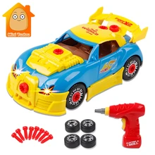 Строительные блоки Обучающие игрушки строительные инструменты для лепки гоночный автомобиль комплект со звуком светильник винт строительный инструмент набор Развивающая игрушка «сделай сам»