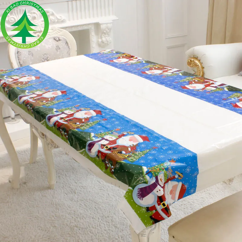 

1pcs Santa Claus Christmas Tablecloth For Kitchen Dining Table Decorations New Year Home Party Table Covers Christmas Ornaments