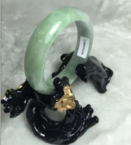 

Hot sale Free Shipping>>>>>57mm Certified & Natural Green Jadeite Jade Bangle Bracelet Handmade