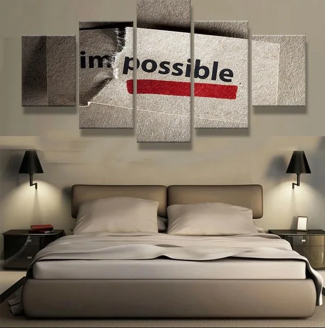 HD print 5pcs canvas art Inspirational Motivational Quote wall art