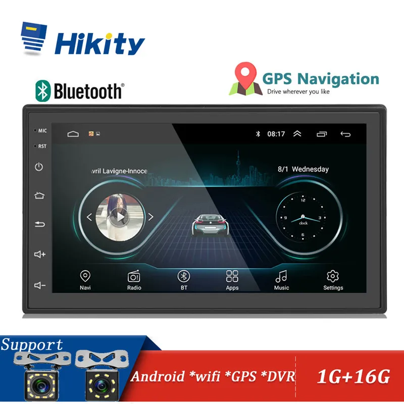 Автомагнитола Hikity мультимедийный плеер на Android с 7 &quotсенсорным экраном GPS Bluetooth FM