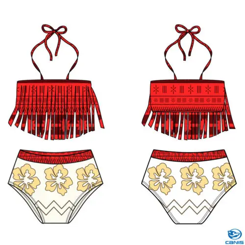 Hot Cute Toddler Kids Baby Girl Tassels Tankini Swimwear Swimsuit Bikini Set Bathing Suit lucky child girls clothes