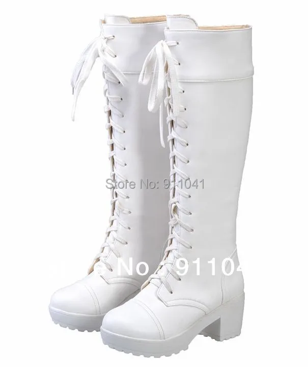 white goth boots