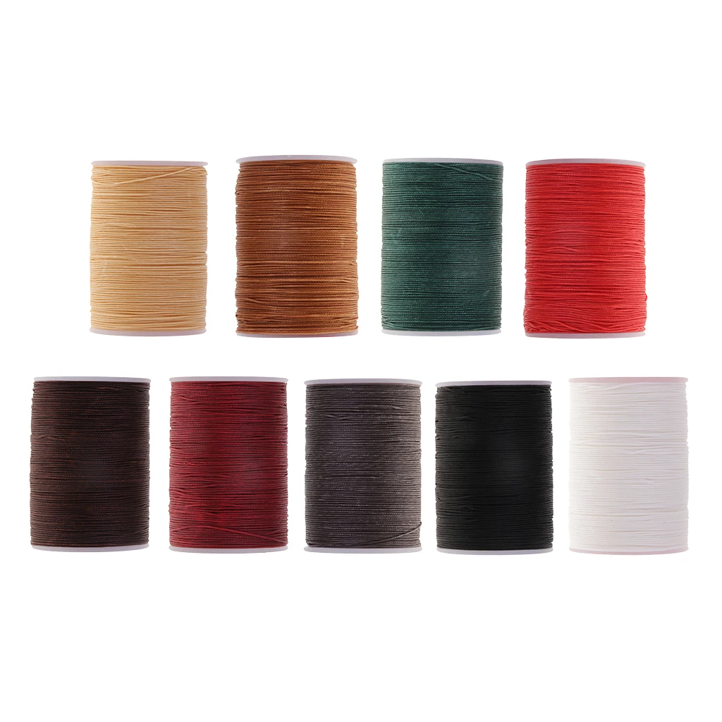 142 Yards 0.5mm Round Polyester Waxed Thread Cord Leather Sewing Hand Stitching Jewelry Craft