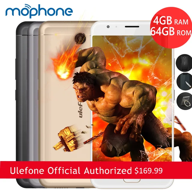 Ulefone мощность 2 смартфон 4 г 5.5 дюймов 1920*1080 пикселей mtk6750t окта-ядерный android 7.0 4 ГБ + 64 ГБ dual фотоаппараты 6050 мАч мобильного телефона
