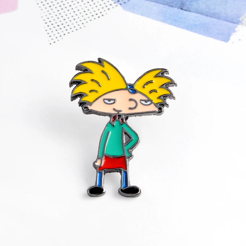 detail feedback questions about cartoon boy metal brooch yellow hair