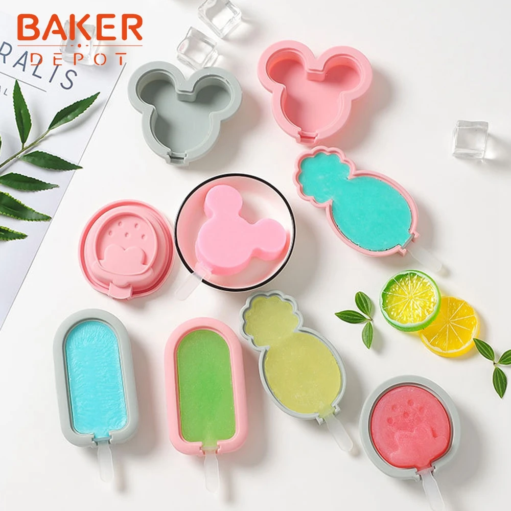 BAKER DEPOT, силиконовая форма для мороженого, Микки Шап, лоток для льда, сок, конфеты, леденцы, бар, хлеб, десерт, торт, декоративная форма, одно отверстие