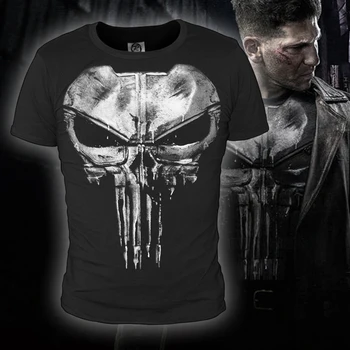 

High Quality Cotton T Shirt New Punisher Daredevil T Shirt Print Ghost Vest For Men