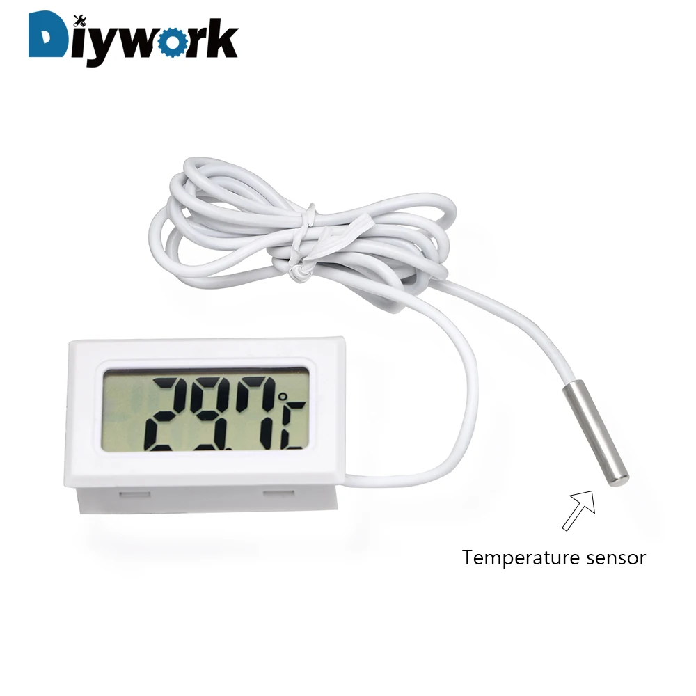 

DIYWORK Temperature Gauge Meter LCD Display Digital Mini Car Thermometer For Fish Tank Refrigerator