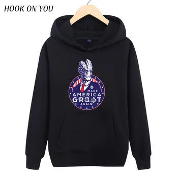 2017 Newest Men Sweatshirt Hot Movie Guardians Of The Galaxy I Am President! Printed Pullover Hoodie Brand Clothes Hip Hop Tops
