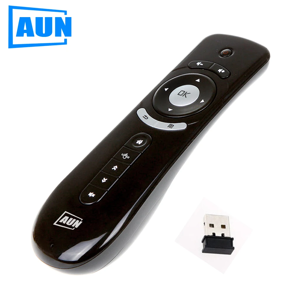 AUN Mini Fly Air mouse 2,4 г беспроводной пульт дистанционного управления Combo Встроенный 6 оси для ПК, Android Tv Box, проектор для android-устройств Motion Sensing Gamer