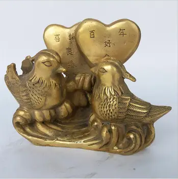 

SCY 927+++Yuanyang Home Furnishing copper decorative double heart decoration crafts