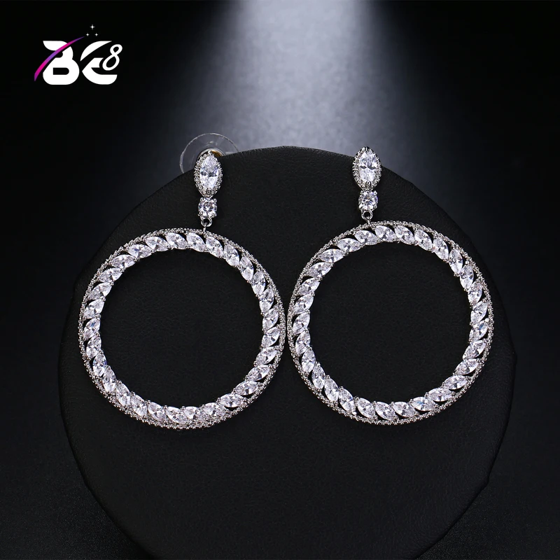 

Be 8 New Arrive Big Round Circle Earrings for Women Fashion Large Hollow Drop Earrings Jewelry E475