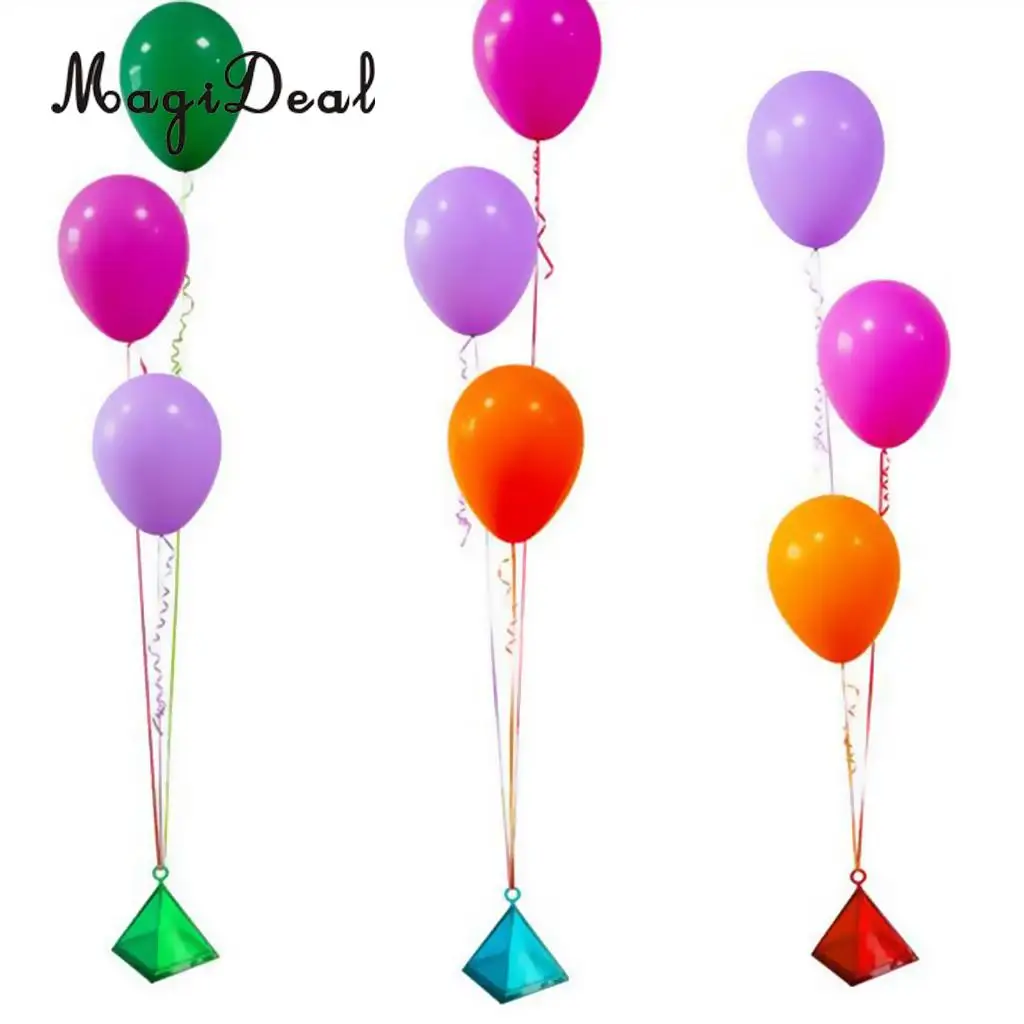 MagiDeal Pack of 6 Helium Balloons Pyramid Pendant Bearing Weight Block Party Supplier