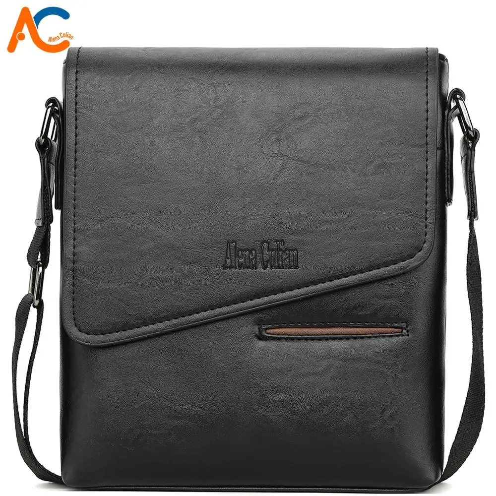 

Alena Culian NEW Style Fashion Leather Business Bag For Men Crossbody Shoulder Bag With Front Pocket Mens Handbag For iPad Bags