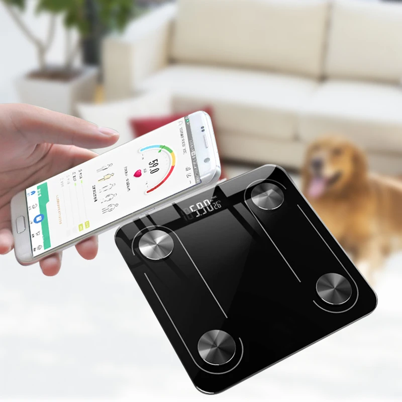 Новинка, Bluetooth, смарт-весы для тела, электронные весы для взвешивания, измерение жира, здоровья человека, светодиодный, цифровой, для ванной