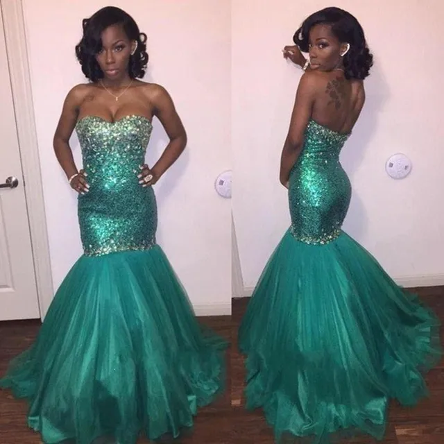 Emerald Green Mermaid Prom Dress