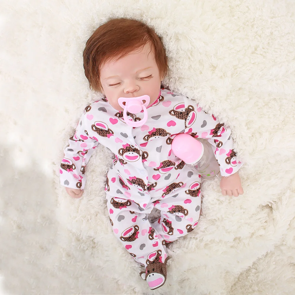 DollMai 22 ''Мягкие силиконовые Bebes Reborn Bonecas Play игрушки для малышей подарок Bebes живая кукла, кукла для новорожденных девочек