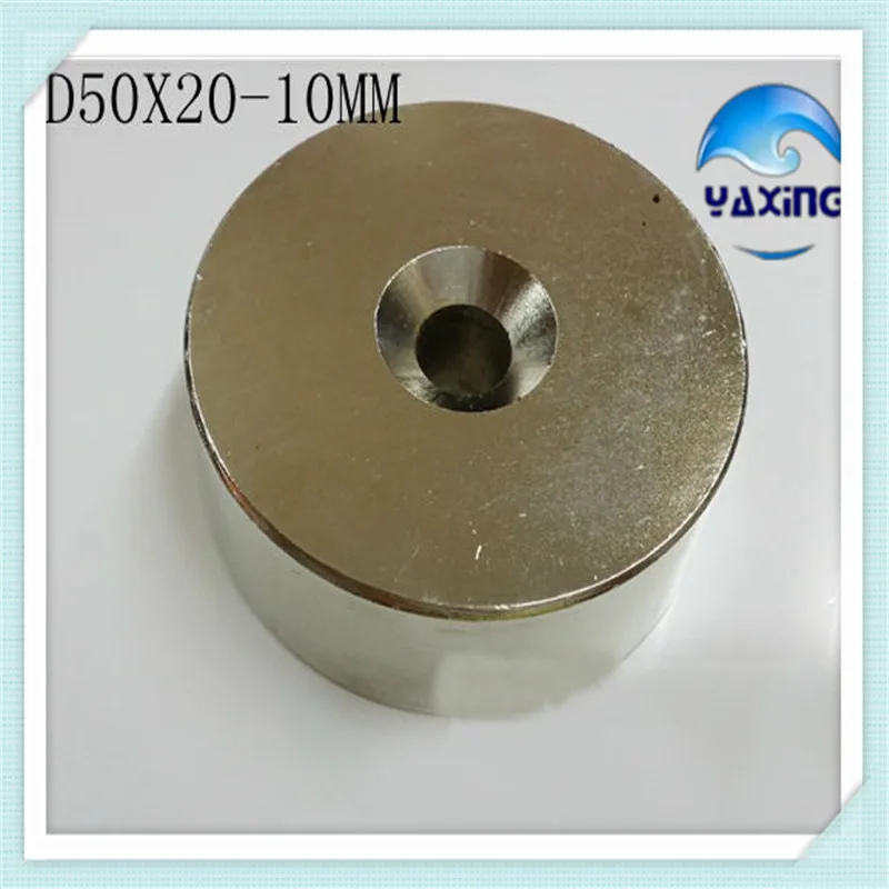 1pcs 50mm x 20mm Hole 10mm Super Strong Magnet Neodymium magnet n52 50*20-10 Free Shipping 50 | Обустройство дома
