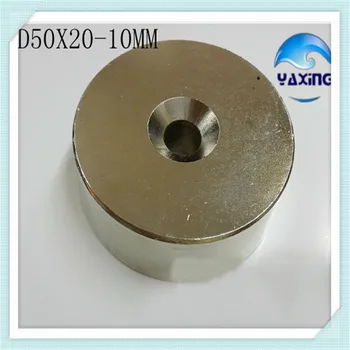 

1pcs 50mm x 20mm Hole 10mm Super Strong Magnet Neodymium magnet n52 50*20-10 Free Shipping 50 x 20mm