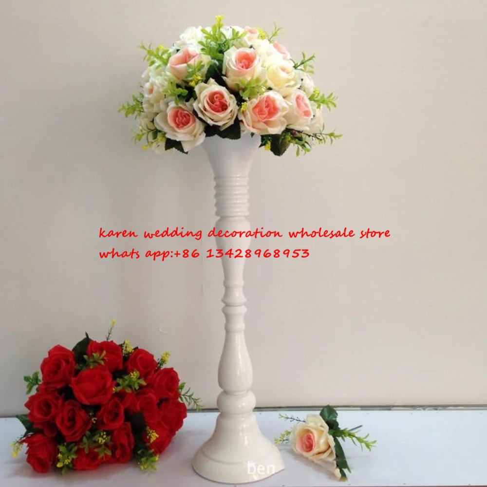 romantic wedding white flower vase flower stand wedding road lead 56cm