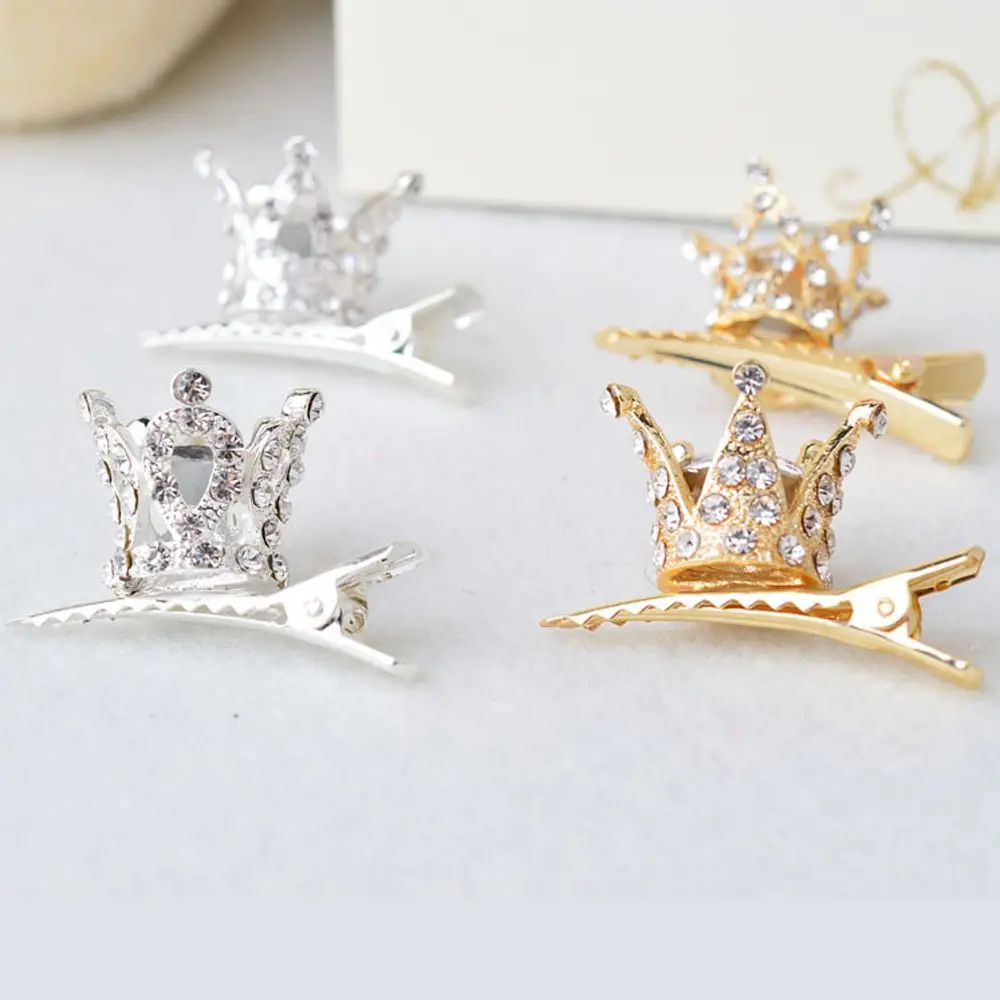 

1PC Fashion Shiny Rhinestone Crystal Crown Children Girls Hair Clips Hairpins Barrette Princess Hair Styling Tools Accessories
