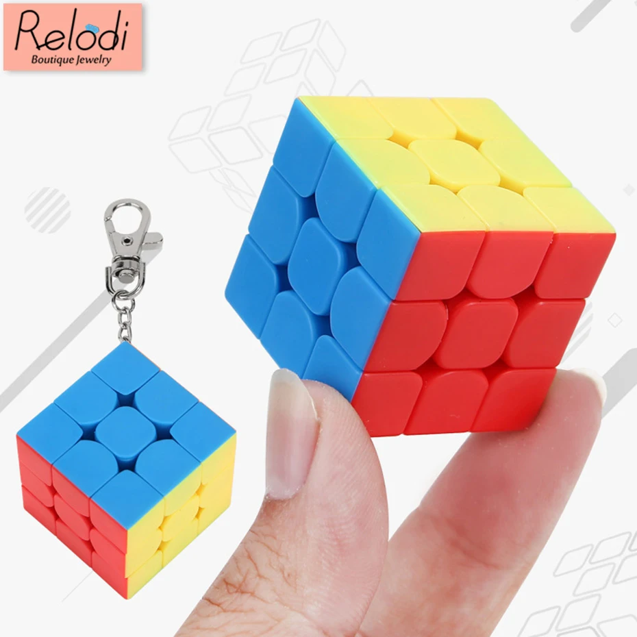 2019 New Rubik's Cube Key Chains Mini Magic 3x3x3 Competition Speed Keychain Protector Kid's Toy Decorations SP2135 | Украшения и