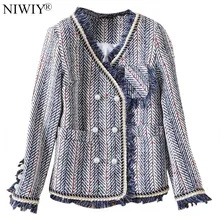 NIWIY брендовая осенняя куртка в полоску для женщин легкое пальто Mujer Invierno зимняя куртка с длинным рукавом Manteau Femme Hiver N9323