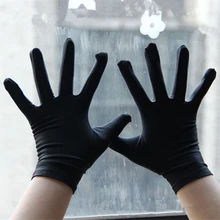 1 пара, хорошо тянущиеся короткие летние уличные женские перчатки, черные, белые женские наручные перчатки, Элегантные Короткие Вечерние перчатки