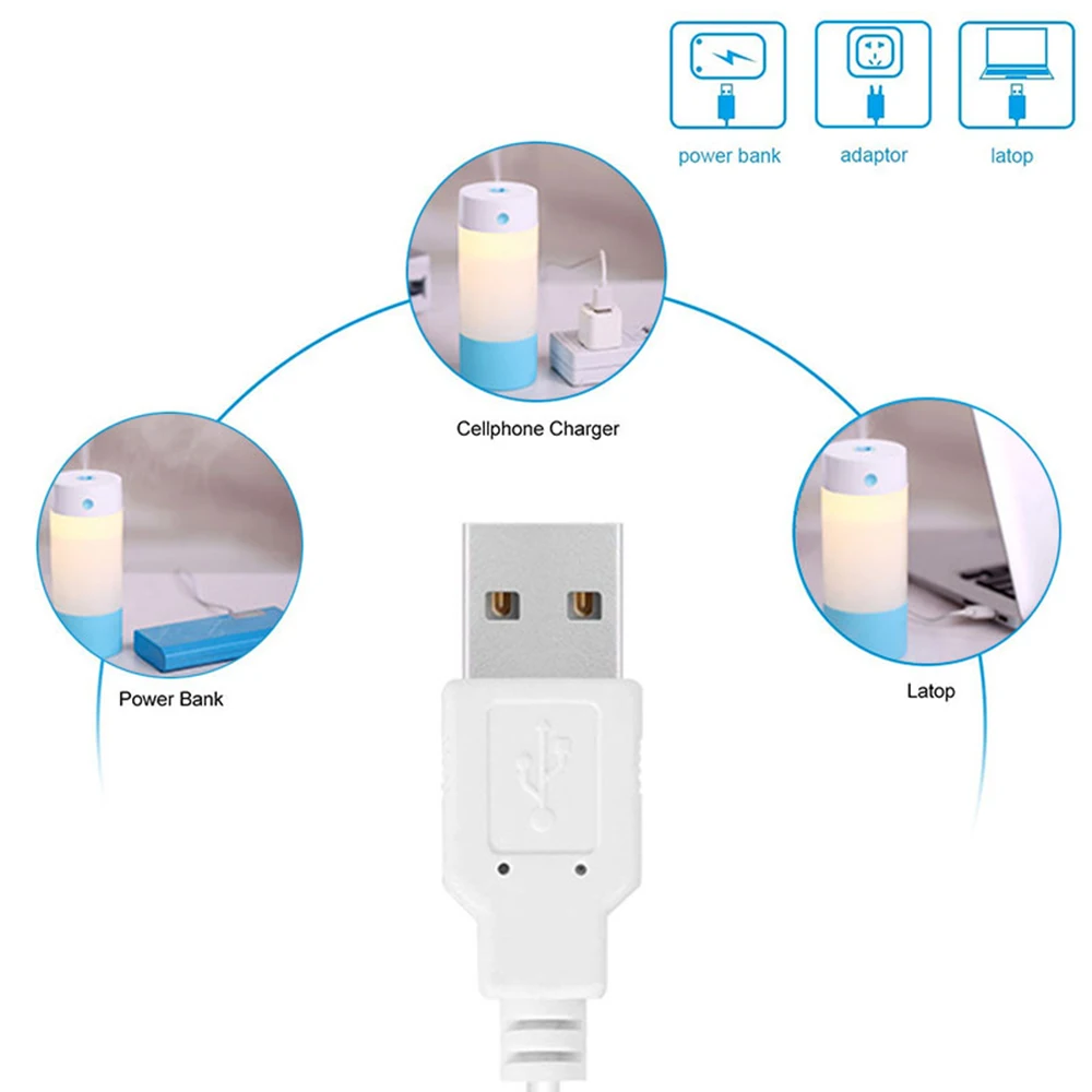 USB красочный ночной свет увлажнитель воздуха портативный мини Автомобильный увлажнитель воздуха со светодио дный лампой освежитель