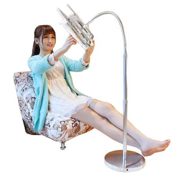 

Aluminum Alloy Gooseneck 360 Degree Rotate 3-11 inch Tablet PC and Mobile Phone Floor Stand Stainless Steel Base Height 140cm