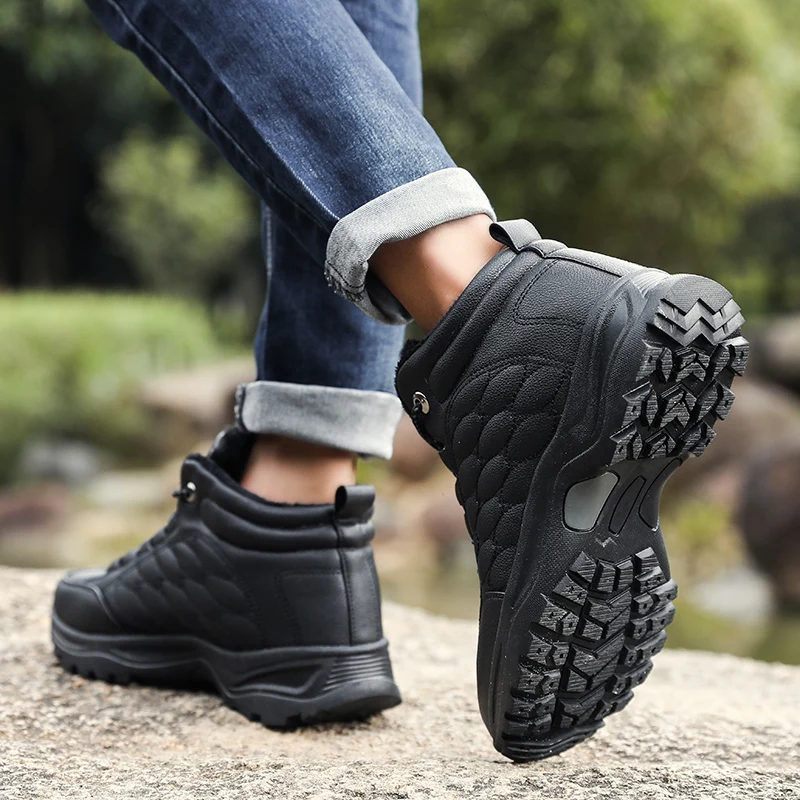 À Fur L'usure Fur Hombre Nouvelle Black En Arrivée Bottes Taille Chaud Hommes 45 Chaussures Botas Résistant brown D'hiver Coton Dentelle up Court Mode Cheville Neige Peluche 40 f6ZwqfF
