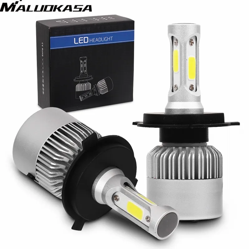 

MALUOKASA 2Pcs H4/9003/HB2 9008/H13 9007/HB5 Hi/Lo Beam Auto Car Headlight H7 H11 H8 9006 HB4 H1 H3 72W 8000LM COB S2 Headlamp