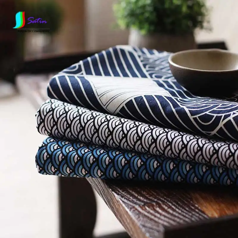 White/black/blue Fish Scales Pattern Fabric For Clothing Sewing DIY