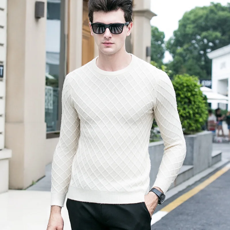 New Arrival Wool Sweaters 100 Wool Men Brand Clothing Men's Casual O