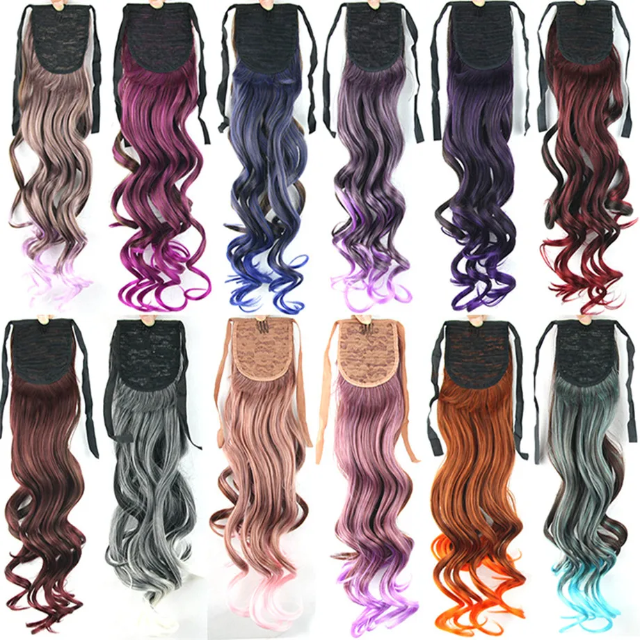 Fashion Mixed Color Ponytail Hair Extension for Women High Temperature