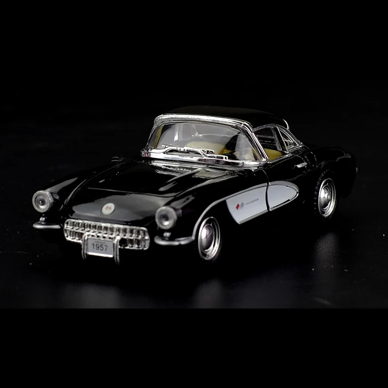Kinsmart 1:34 1957 Chevrolet Corvette Classic Car Alloy Diecast Car Model Toy With Pull Back For Children Gifts Toy Collection