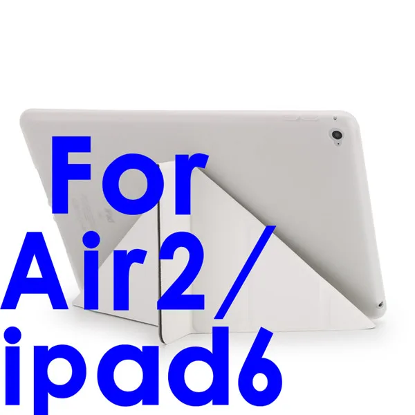 Для Ipad Air 2/iPad Air 1 смарт-чехол для Ipad 5 фигур Стенд Ультра тонкий из искусственной кожи(полиуретан) и мягкого силикона для iPad 5/6 Авто Режим сна/Пробуждение - Цвет: white  Air2