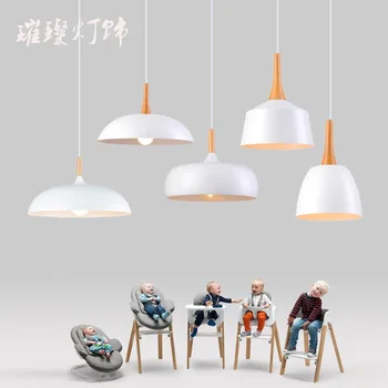 

Nordic solid wood pendant light buffet restaurant clothing store cafe pot single hanging light