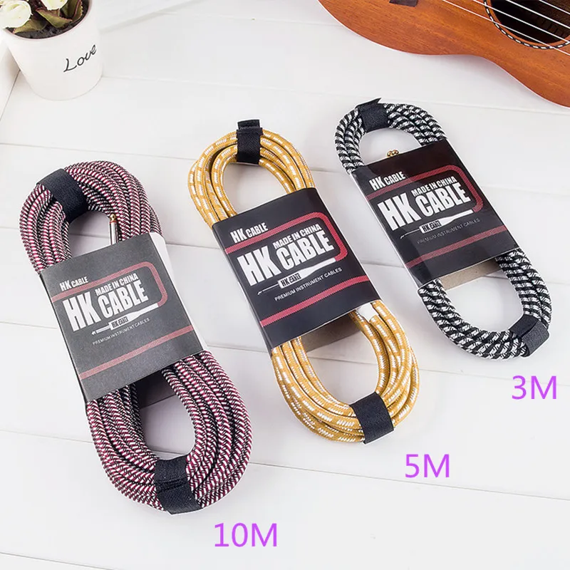 Electric Guitar Cable Wire Cord 3M 5M 10M No Noise Shielded Bass Cable For Guitar Amplifier Accessories Musical Instruments